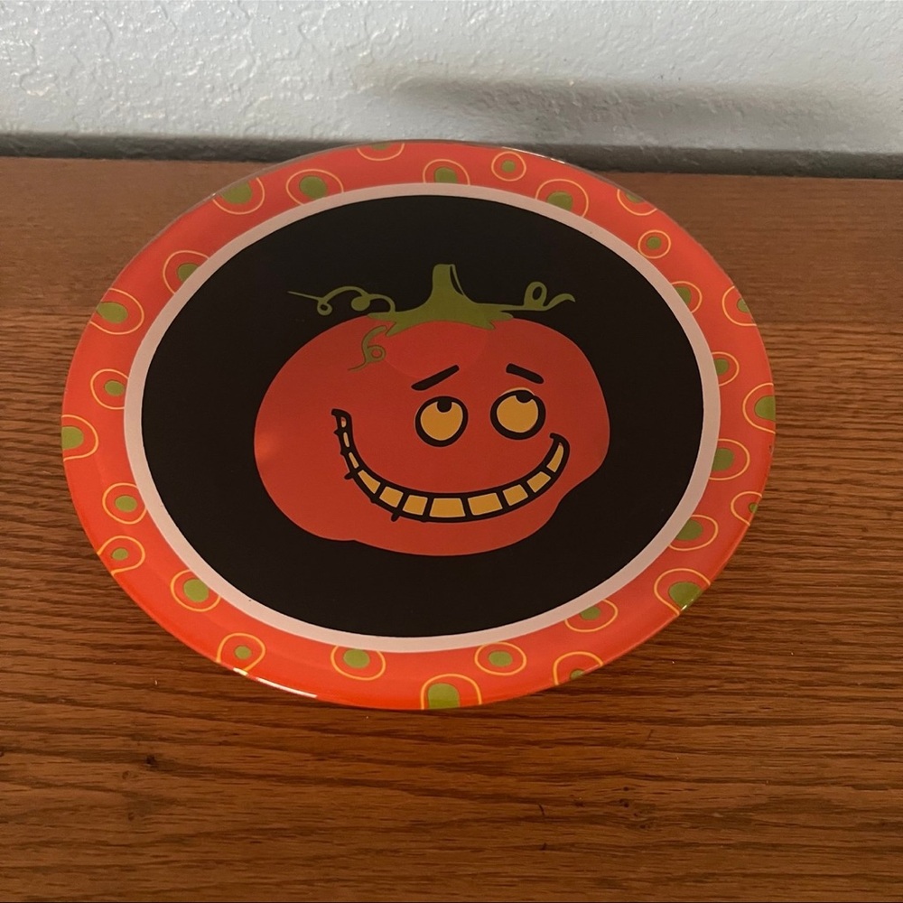 Vintage Halloween Pumpkin Candle Plate